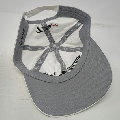 Titleist Baseball Cap White One Size Golf Slideback TSR Logo Gray Underbill Hat
