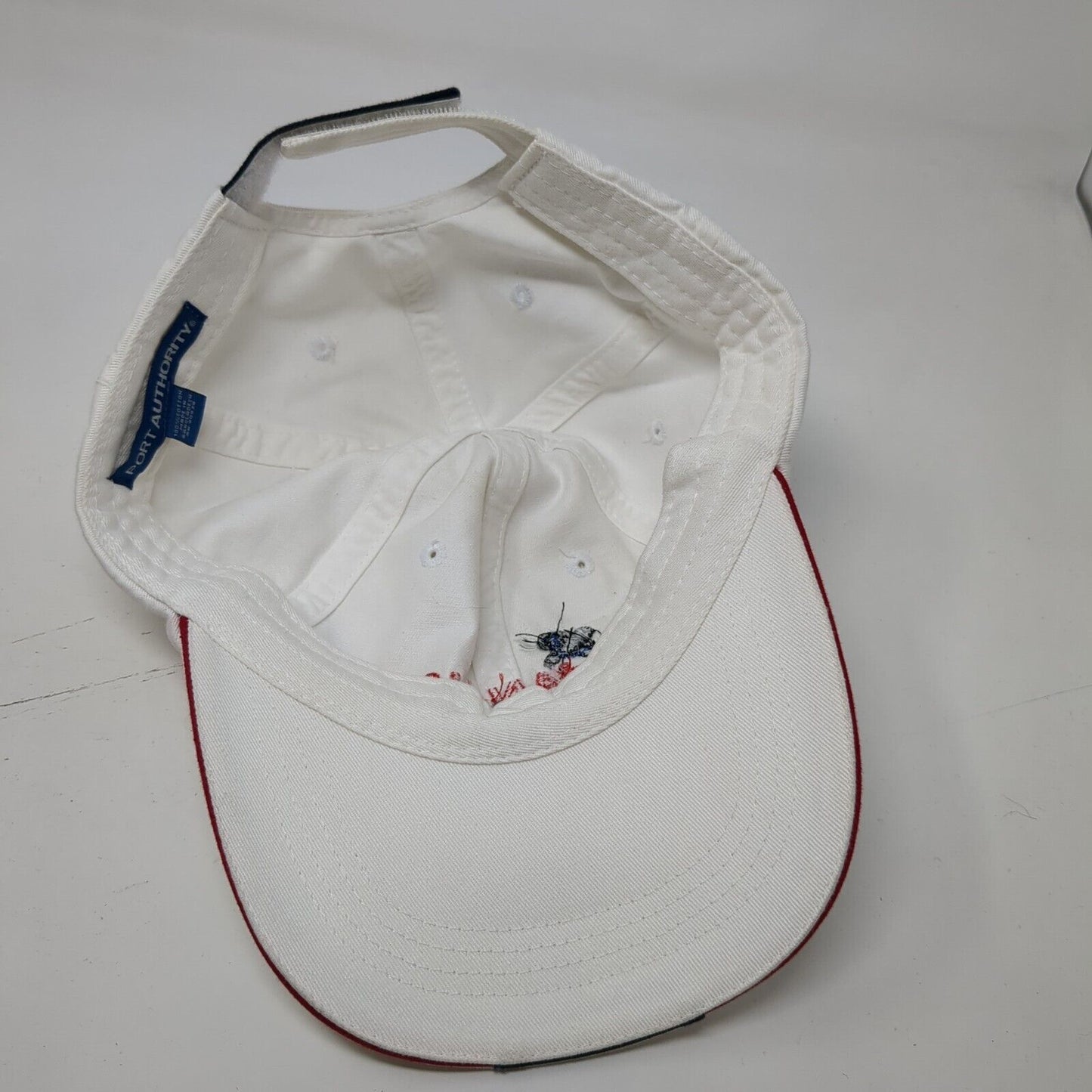The Anchor Strapback Hat White One Size Embroidered Port Authority
