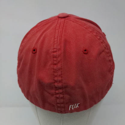 Fox Fitted Hat Red Small/Medium Embroidered Logo Flexfit 6 Panel