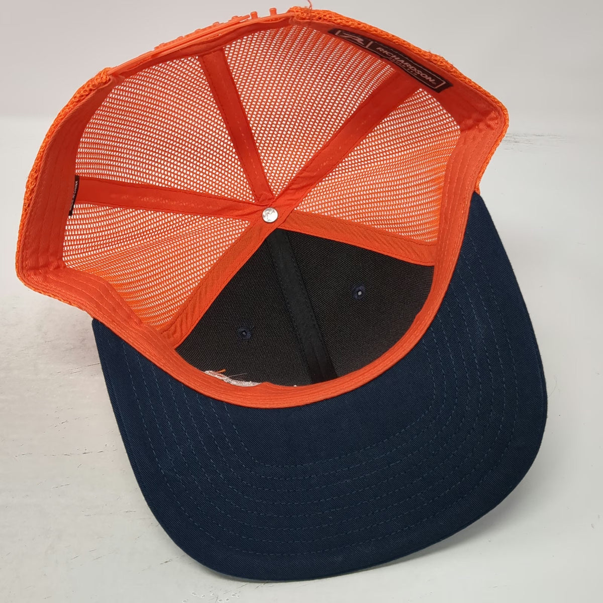 Richardson Trucker Hat Blue Orange One Size Mesh Snapback Split Mountain Supply