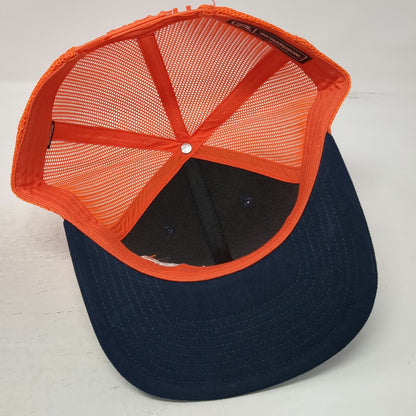 Richardson Trucker Hat Blue Orange One Size Mesh Snapback Split Mountain Supply