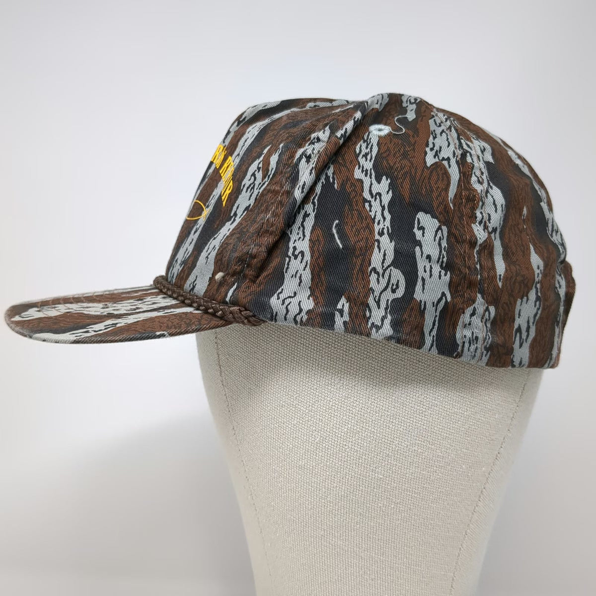Cobra Caps 5 Panel Hat Brown Gray One Size Tiger Stripe Camo Rope Semi Truck