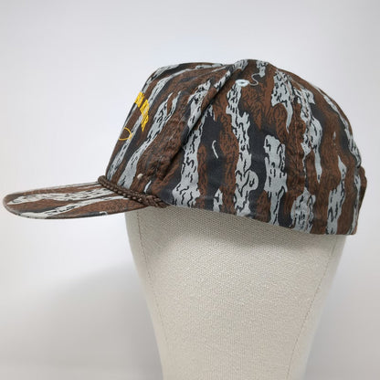 Cobra Caps 5 Panel Hat Brown Gray One Size Tiger Stripe Camo Rope Semi Truck