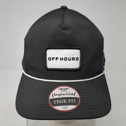 Off Hours Snapback Rope Trucker Hat Black One Size True Fit Imperial