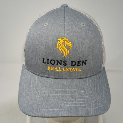 Richardson 112 Trucker Hat Gray OSFM Lions Den Real Estate Logo Snapback Mesh