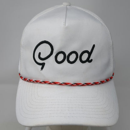 Imperial 5 Panel White Hat One Size Rope Snapback Good Script Embroidery Golf