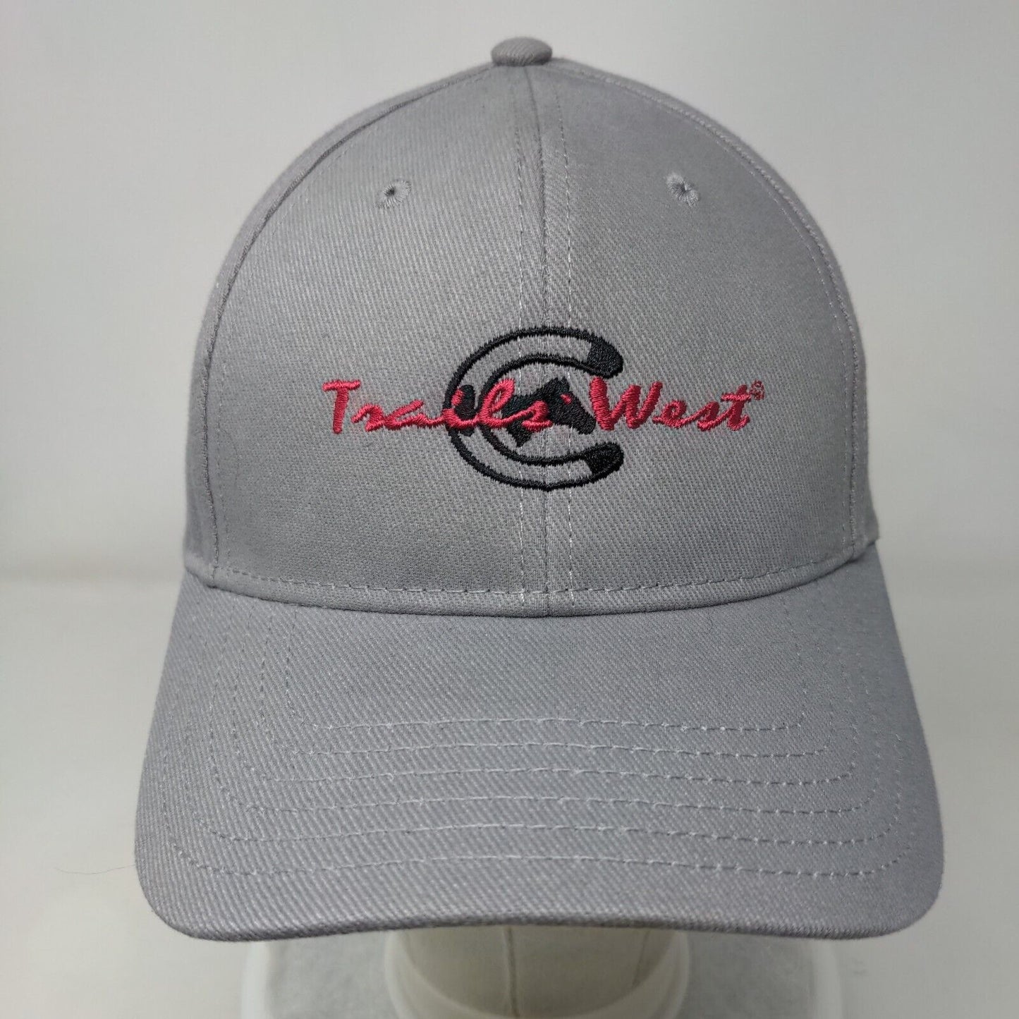 Trails West Strapback Hat Gray OSFM Adjustable Embroidered Otto
