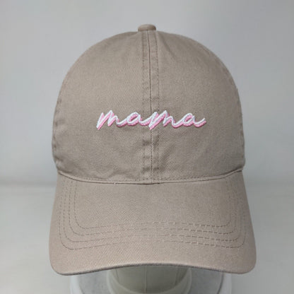 Mama Slideback Hat Tan OSFM Adjustable Embroidered David And Young
