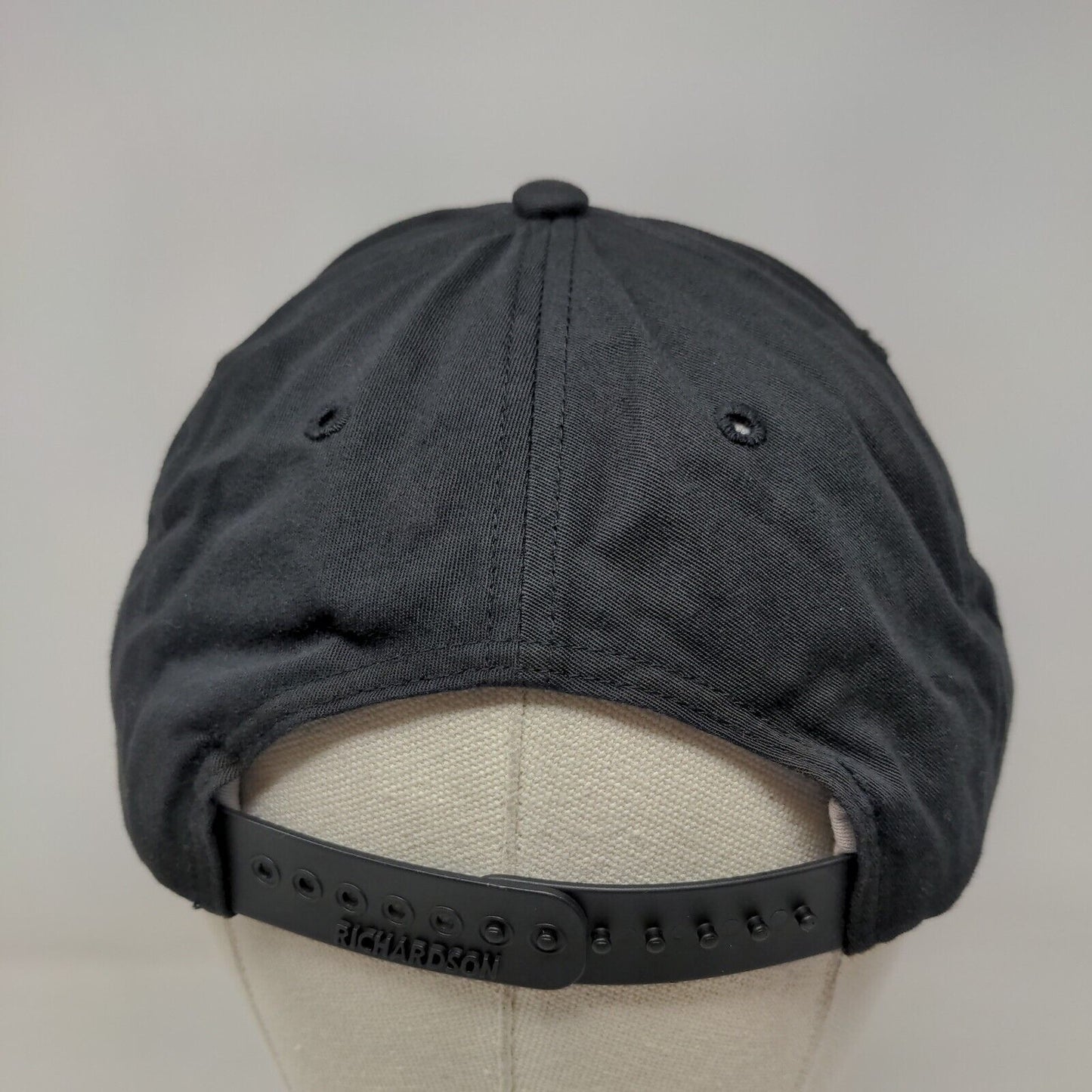 D2 Snapback Hat Black Medium-Large Embroidered Richardson Pro 212