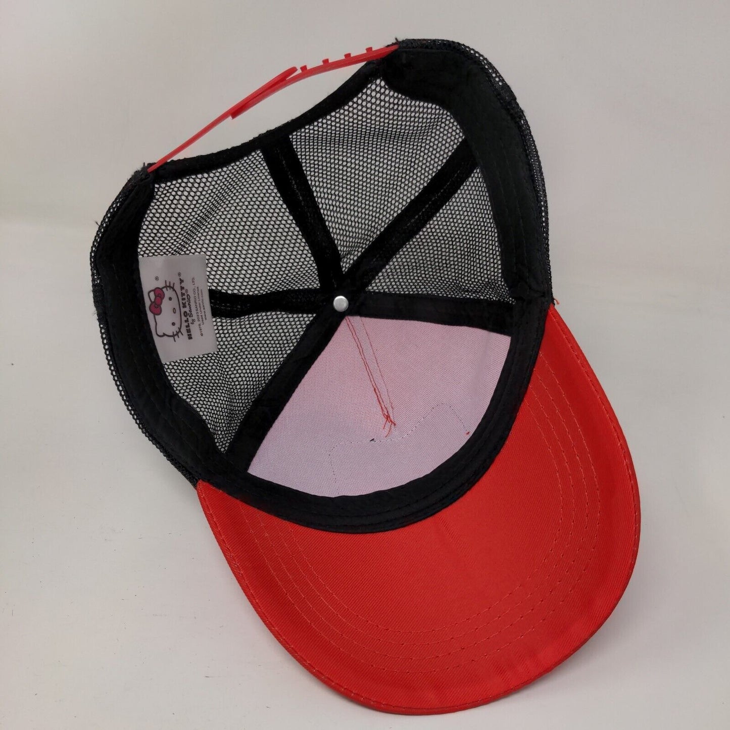 Hello Kitty by Sanrio Snapback Trucker Hat Red One Size Adjustable Mesh Back