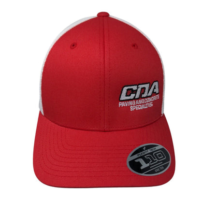 CDA Paving And Concrete Specialties Trucker Hat Red One Size 110 Flexfit Yupoong