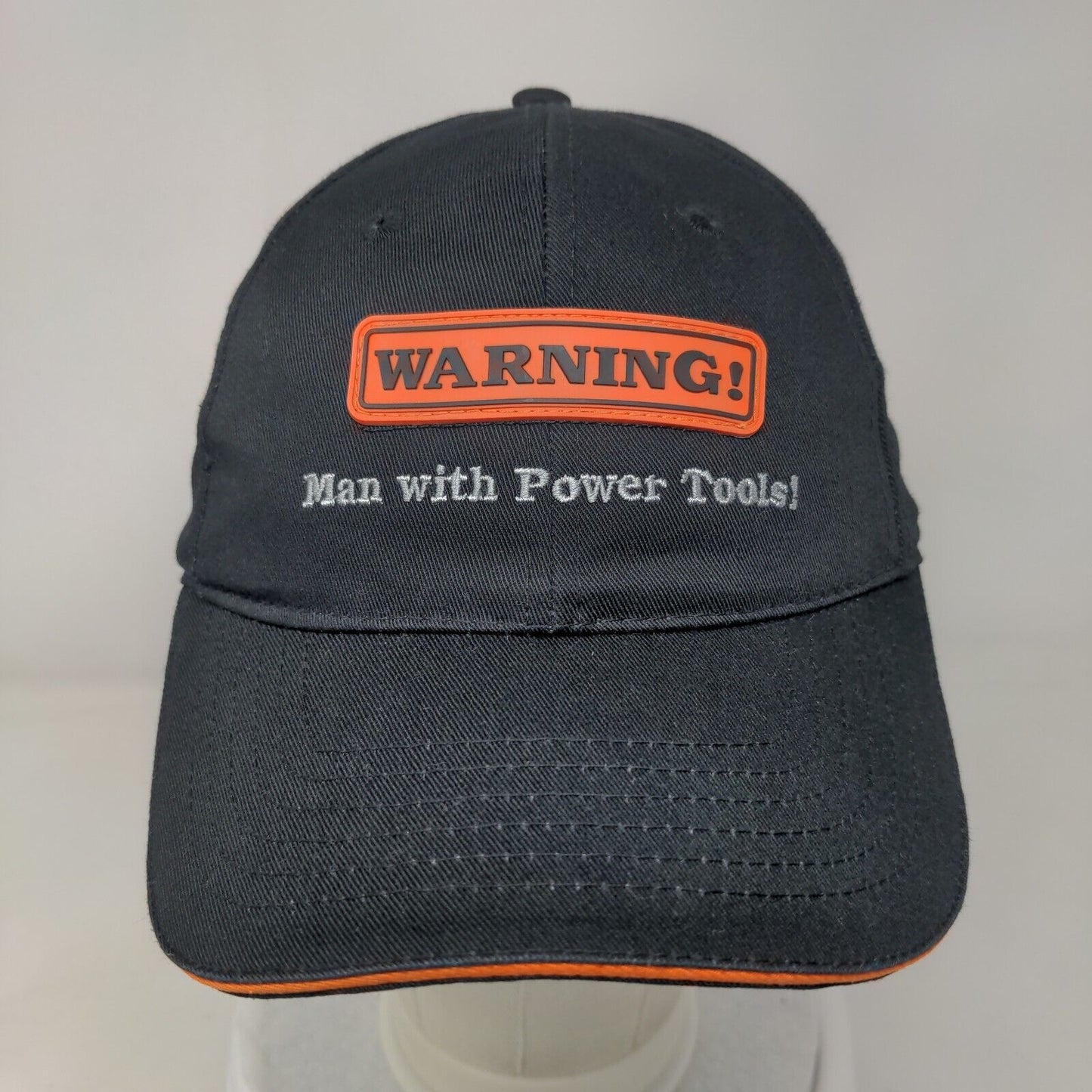 Warning! Man With Power Tools! Strapback Hat Black OSFA Embroidered