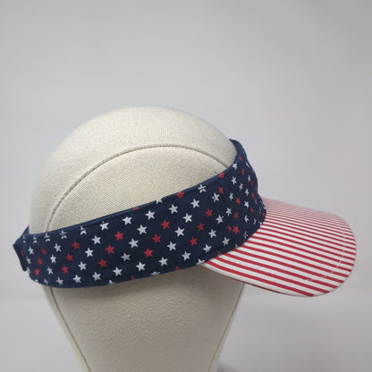 USA Stars & Stripes Sun Visor Hat Multicolor One Size Adjustable Patriotic