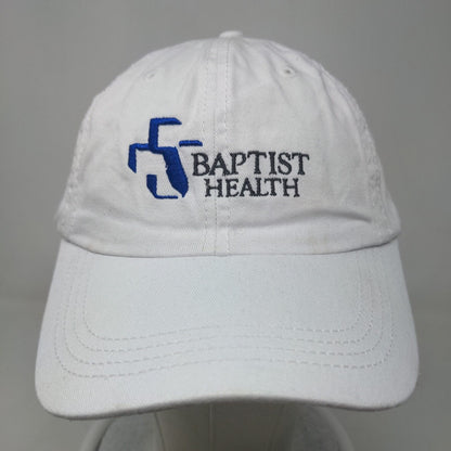 Baptist Health Slideback Hat White OSFA Embroidered Adjustable