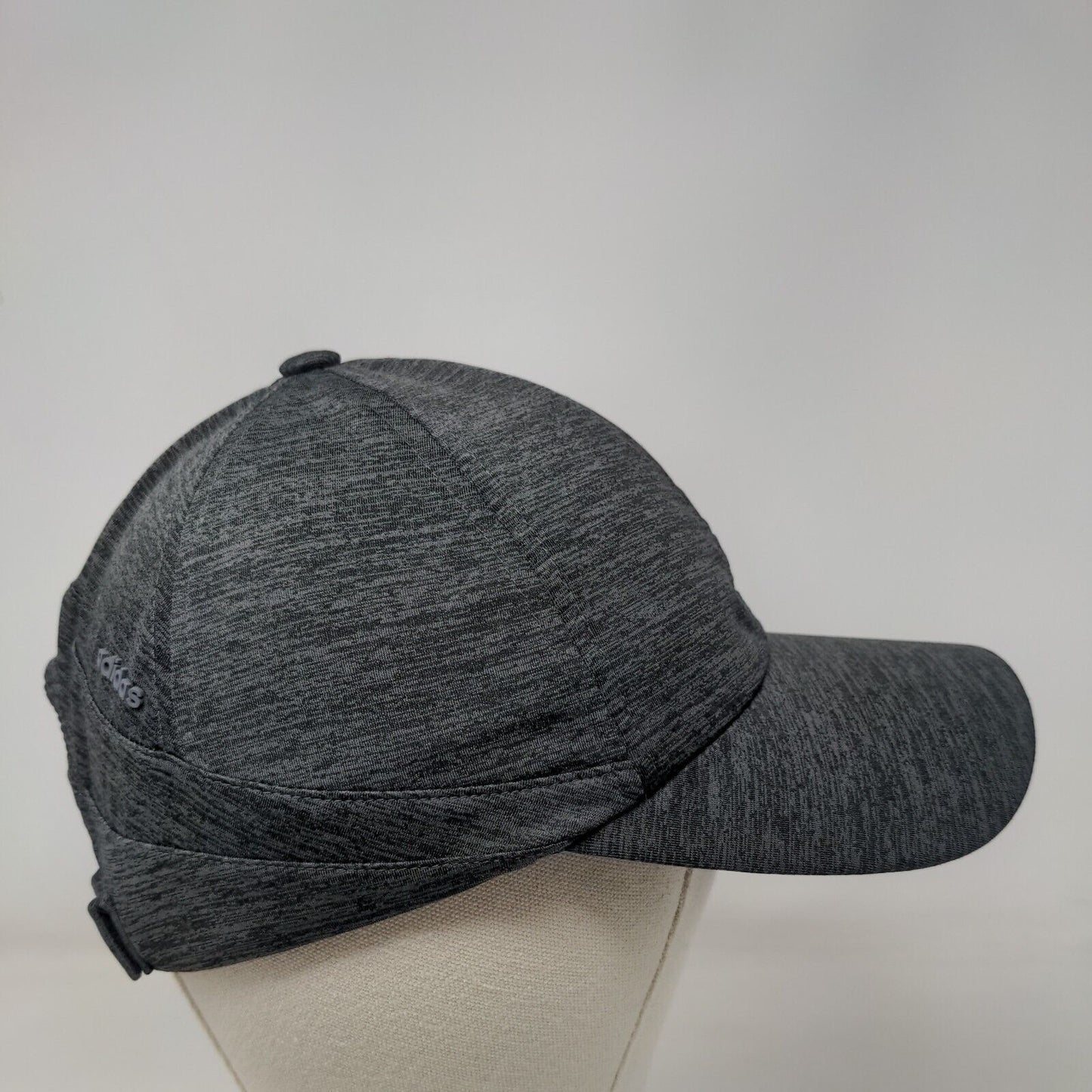 Adidas Strapback Hat Gray One Size Adjustable Climalite Vented Holes 6 Panel