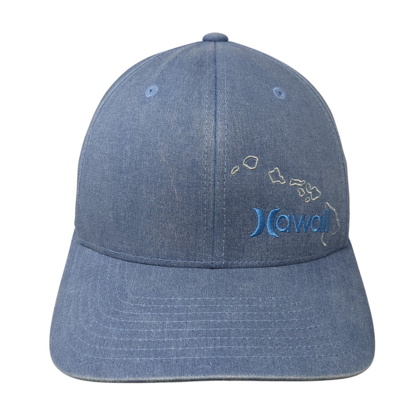 Howell Fitted Baseball Cap Blue Medium Embroidered Lightweight Flexfit Yupoong