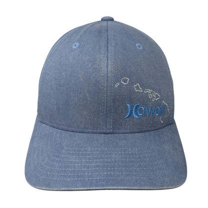 Howell Fitted Baseball Cap Blue Medium Embroidered Lightweight Flexfit Yupoong