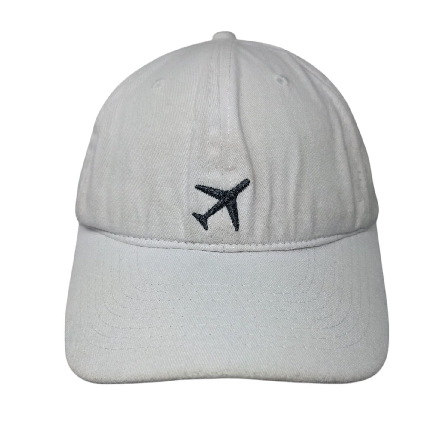 Airplane Travel More Slideback Hat White OSFM Adjustable Embroidered