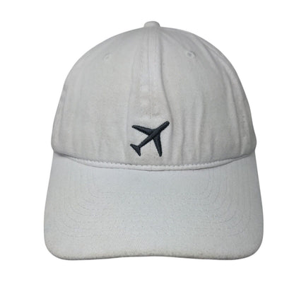 Airplane Travel More Slideback Hat White OSFM Adjustable Embroidered