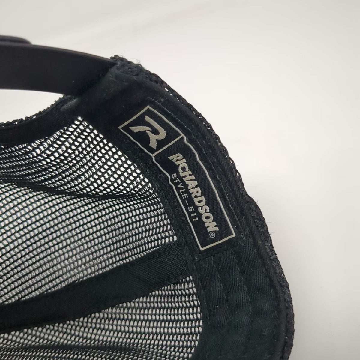 Richardson Trucker Hat Black One Size Fusion Welding Mesh Snapback Cap 511 Logo