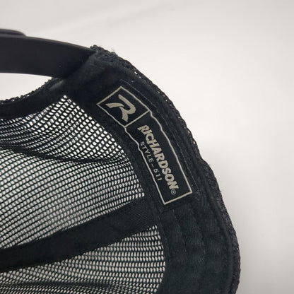 Richardson Trucker Hat Black One Size Fusion Welding Mesh Snapback Cap 511 Logo