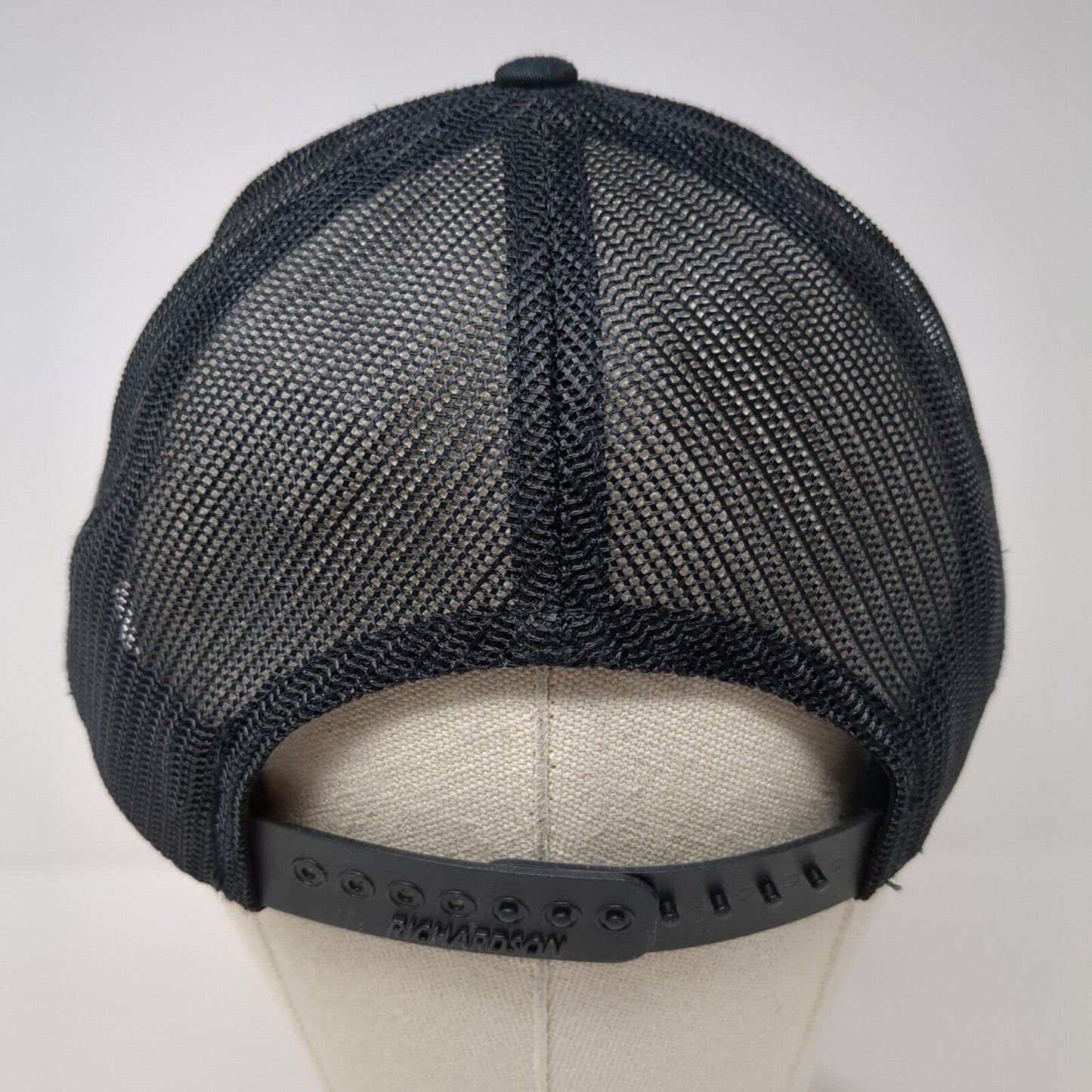 Premier Aggregates Snapback Trucker Hat Black One Size Mesh Back USA Flag