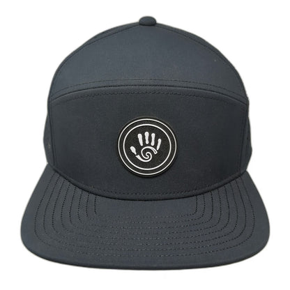 Melin Trucker Hat Black L Hydro Trenches Perforated Snapback Brim Rubber Logo