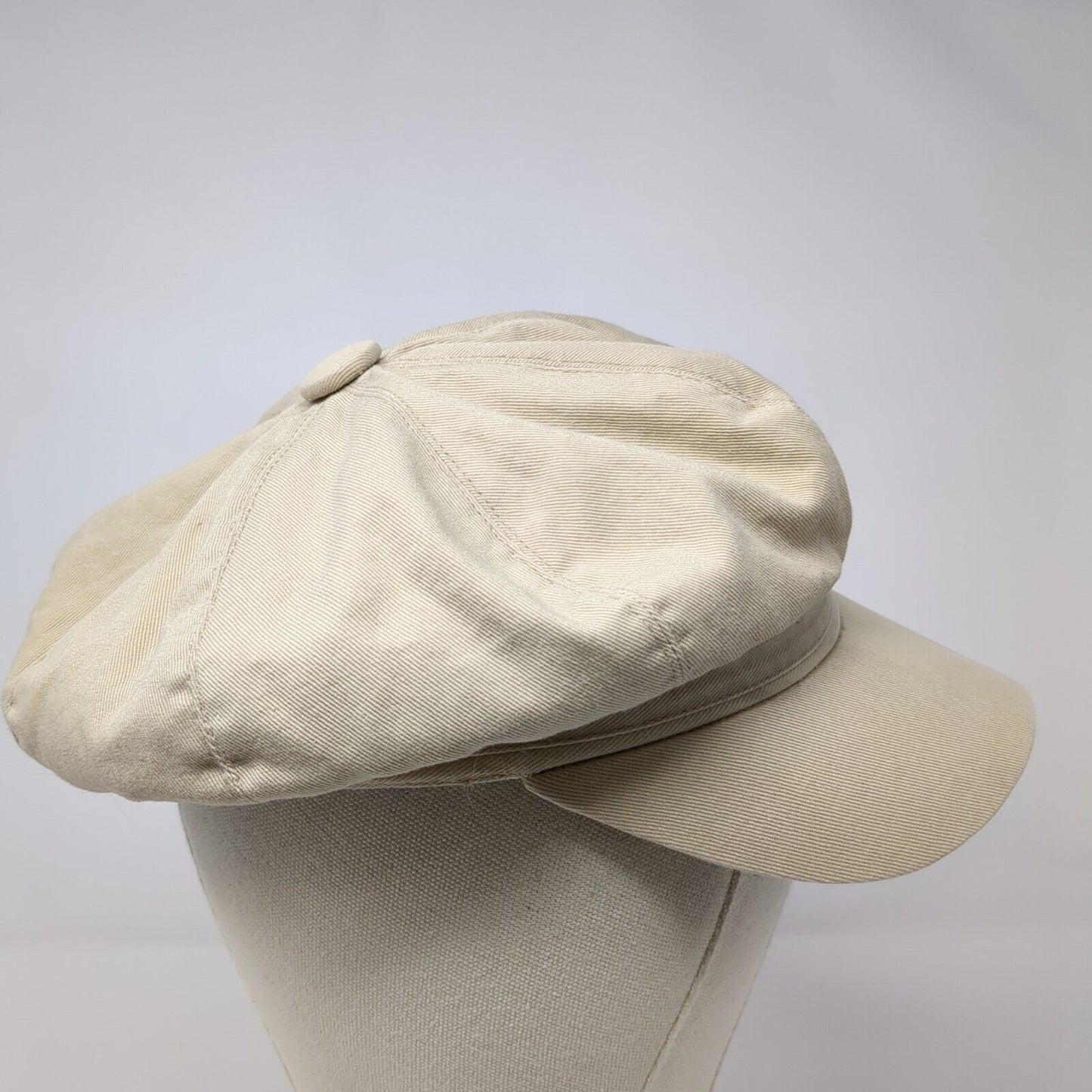 Unbranded Fitted Newsboy Pressboy Cap Tan OSFA Solid Heart Decor