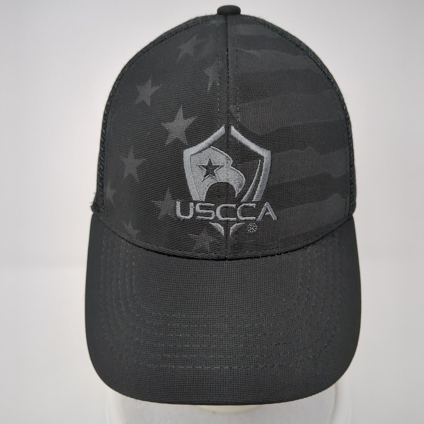USCCA Snapback Trucker Hat Black One Size Adjustable Patriotic Mesh Back