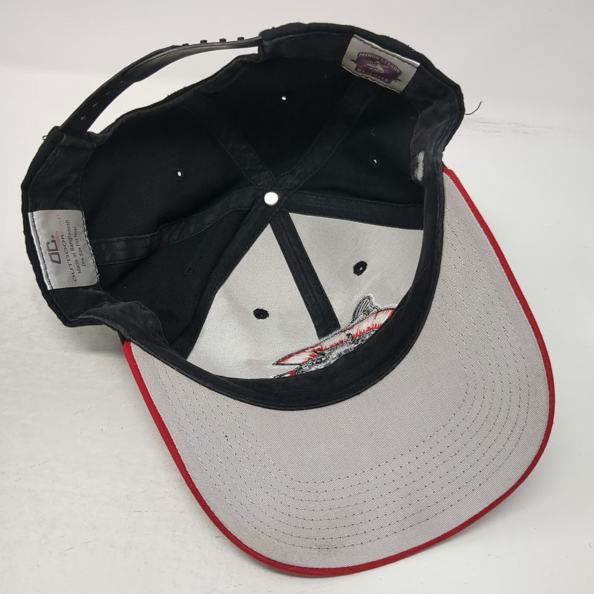 Carolina Mudcats MiLB Outdoor Cap Snapback Black Red One Size Logo Hat Two Tone