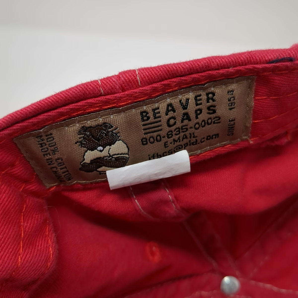 Beaver Caps Baseball Cap Red One Size Cotton Strapback Blicks Phosphate Hat Logo
