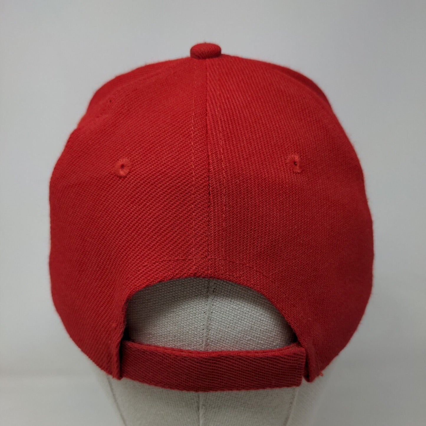 Florida Strapback Hat Red 58 cm Adjustable Embroidered Vented Holes 6 Panel