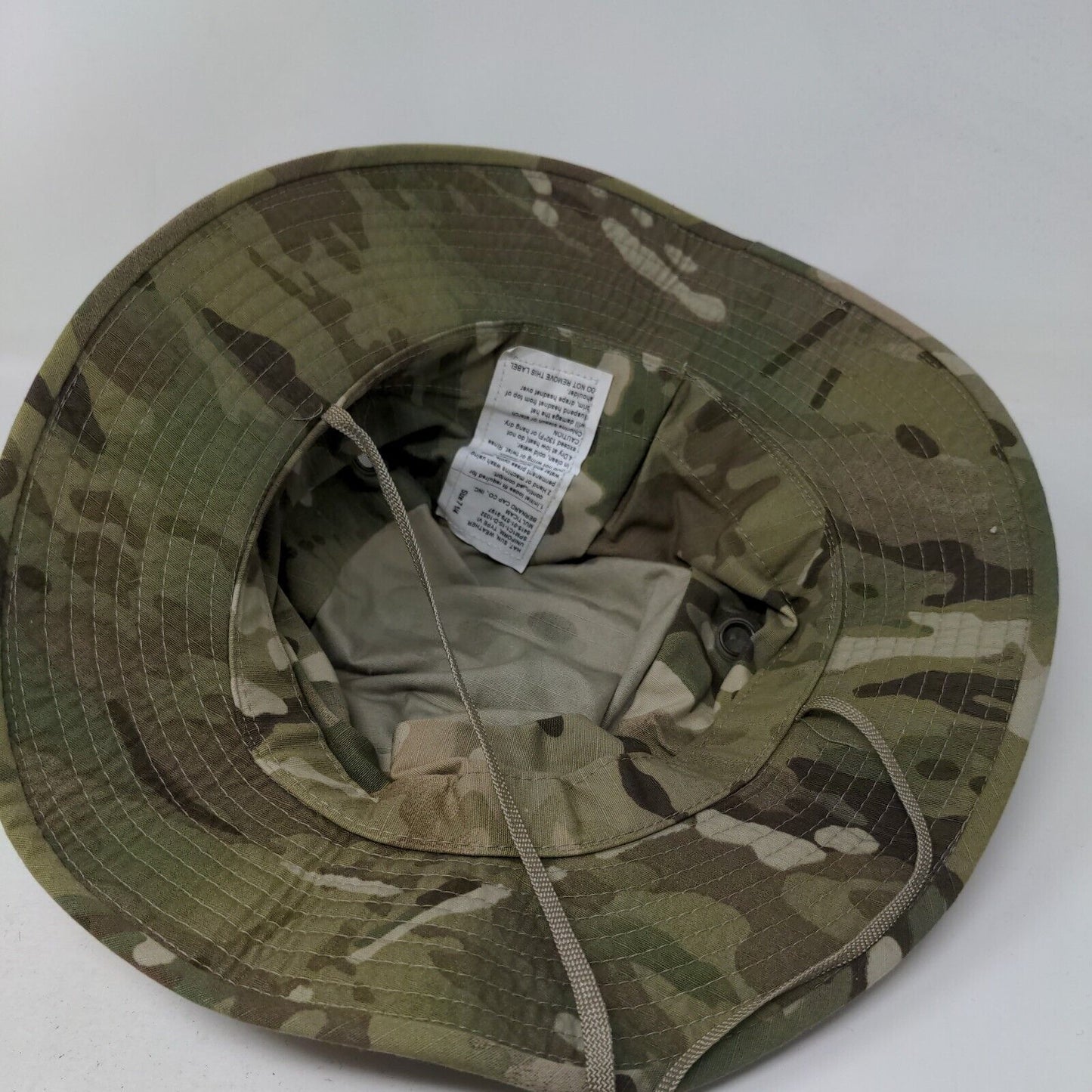 Bernard Cap Co Boonie Hat Camo 7 1/4 Multi Adjustable Chin Strap Army