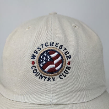 Ahead Men's Slideback Hat Tan Adjustable Embroidered Westchester Country Club