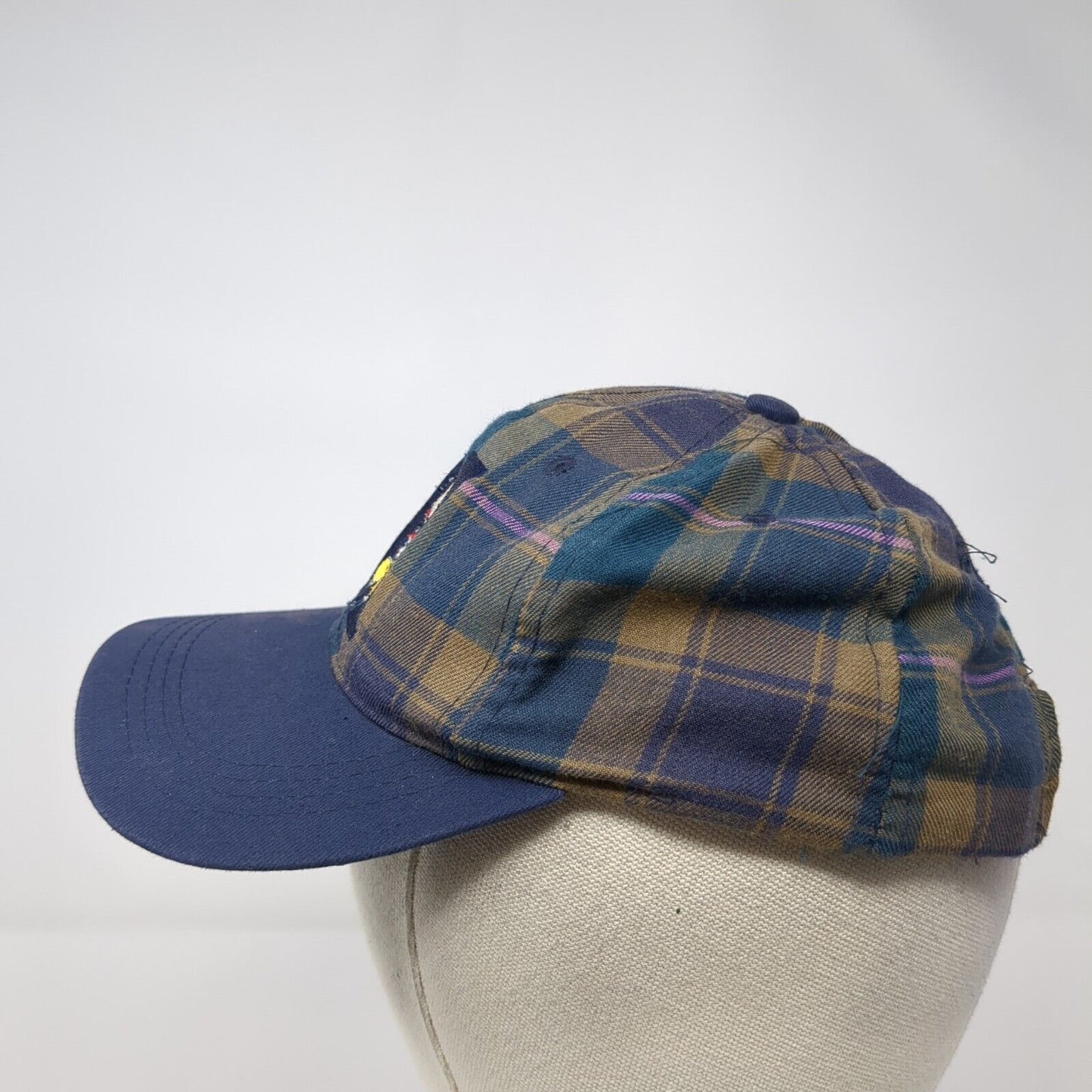 Mickey Mouse Kids Snapback Hat Multicolor One Size Adjustable Plaid