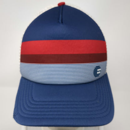 Billabong Trucker Hat Blue White Red One Size Striped Mesh Snapback Foam Front