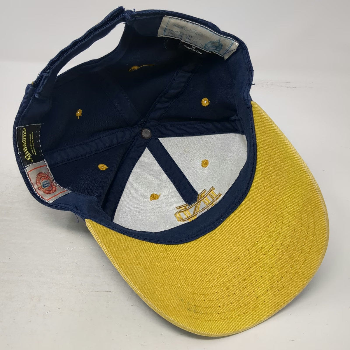 Notre Dame Fighting Irish Signatures NCAA Hat Blue One Size Strapback Piping