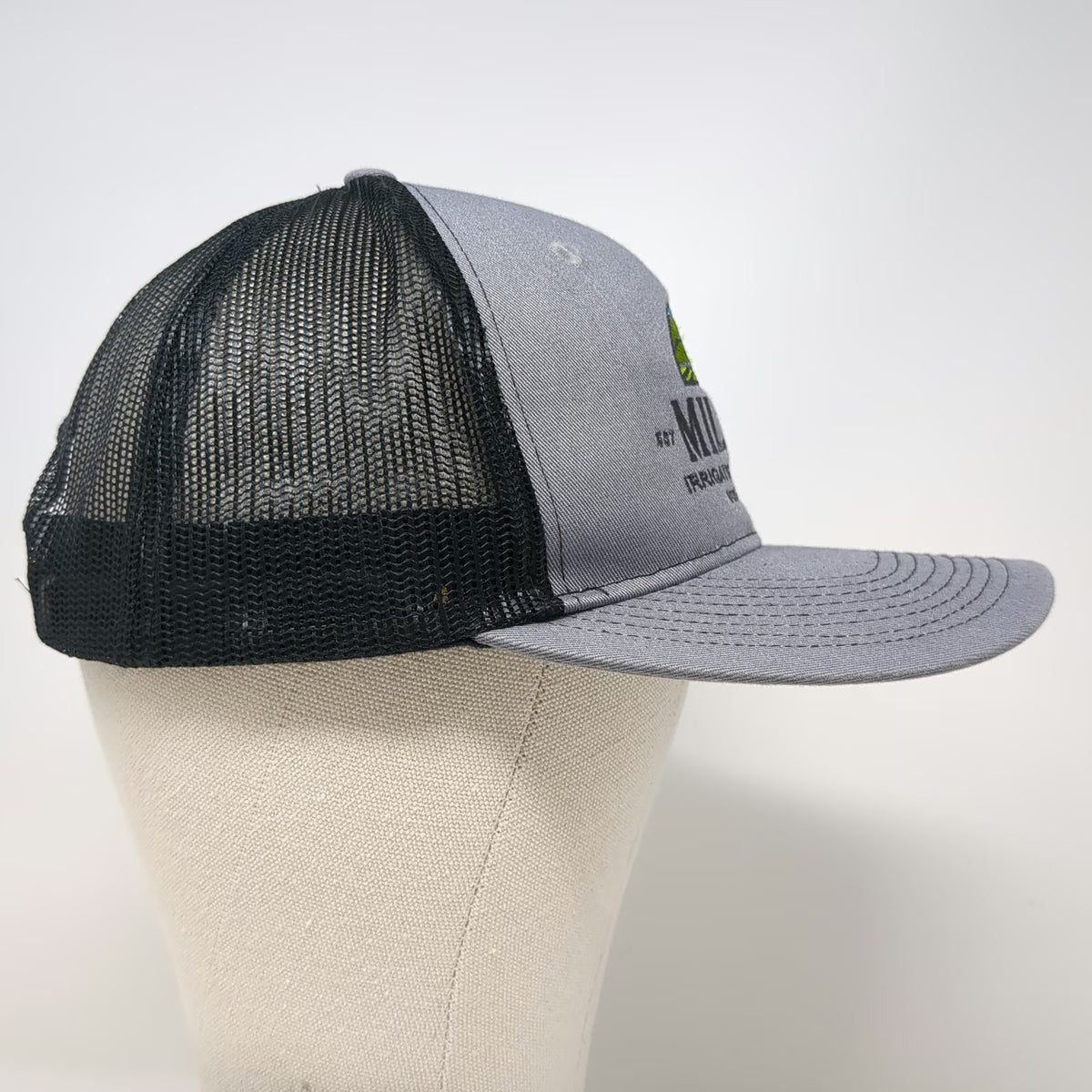 Port Authority Trucker Hat Gray Black One Size Mesh Snapback Milner Irrigation