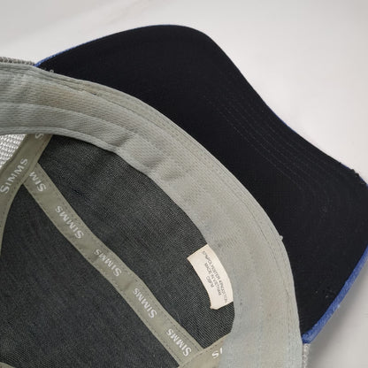 Simms Trucker Hat Blue One Size Outdoor Fishing Trout Mesh Back Snapback Hat