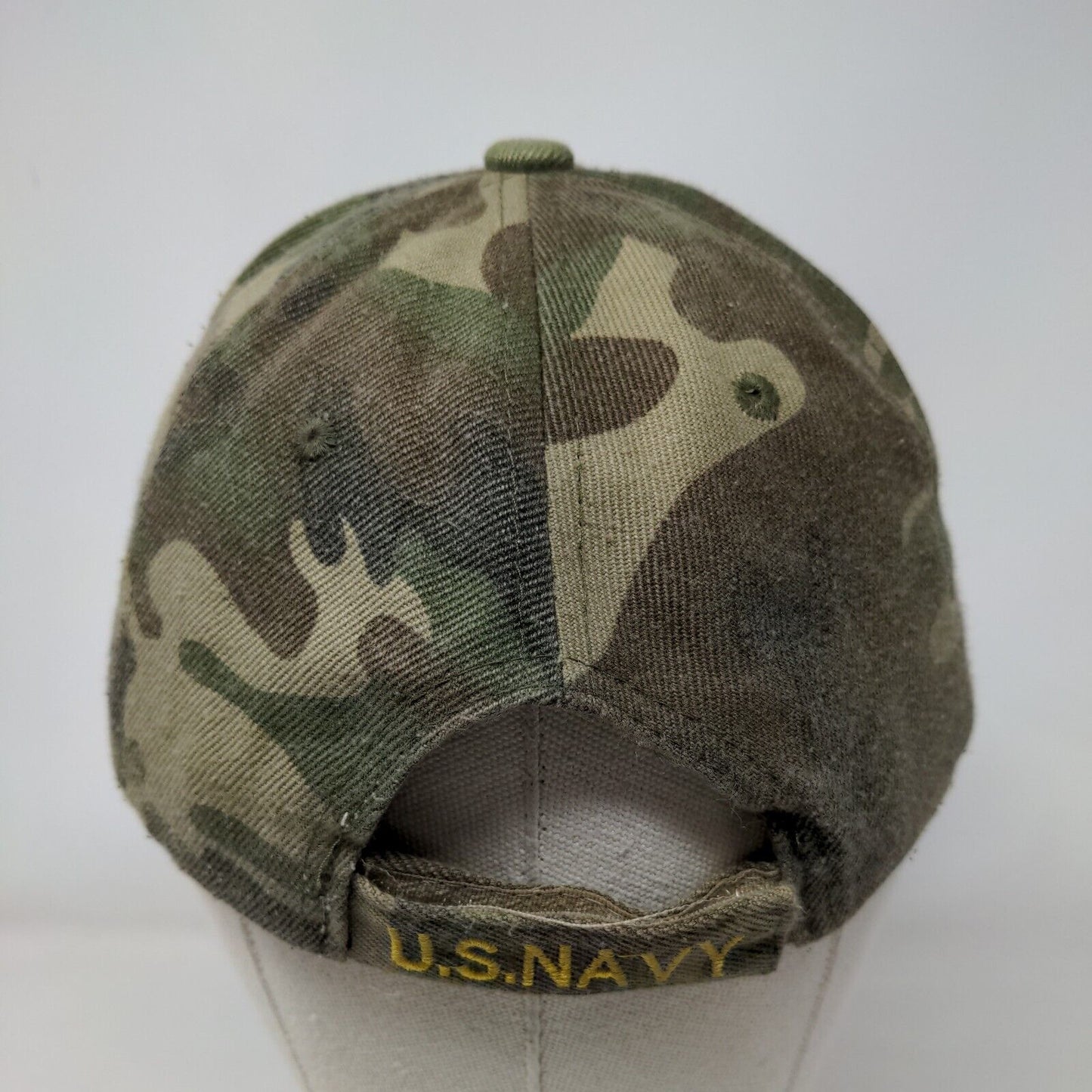 US Navy Strapback Hat Camouflage OSFA Adjustable Embroidered 6 Panel Cursedi