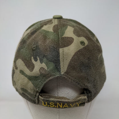 US Navy Strapback Hat Camouflage OSFA Adjustable Embroidered 6 Panel Cursedi