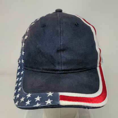 American Flag Strapback Hat Blue One Size Old Glory Patriotic Falcon