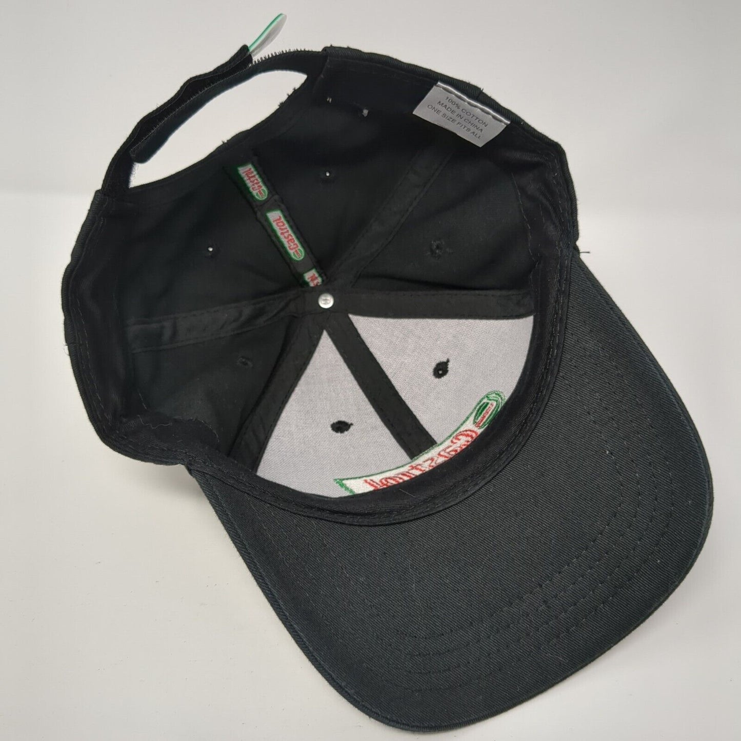 Castrol Strapback Hat Black One Size Adjustable Embroidered 6 Panel
