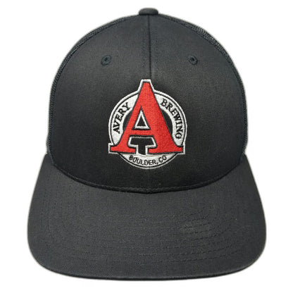 Yupoong Avery Brewing Boulder CO Trucker Hat Black One Size Mesh Back Snapback