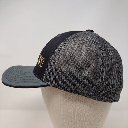 ESI Fitted Mesh Back Trucker Hat Gray L-XL Embroidered Colorblock