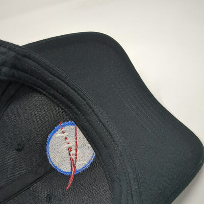 OTTO Baseball Cap Black One Size NASA Embroidered Logo Cotton Strapback Aero Hat