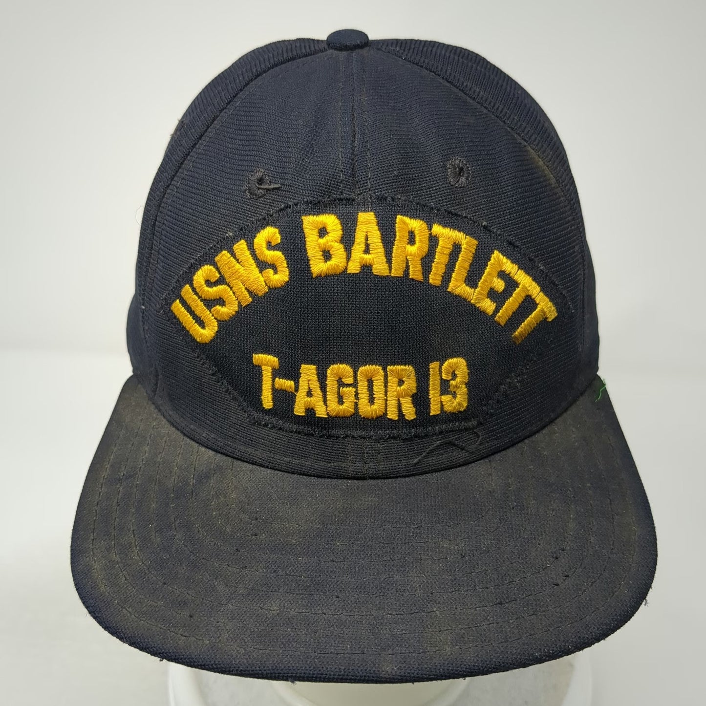 USNS Bartlett T-AGOR 13 Black One Size Trucker Hat Snapback Mesh Back Navy Ship