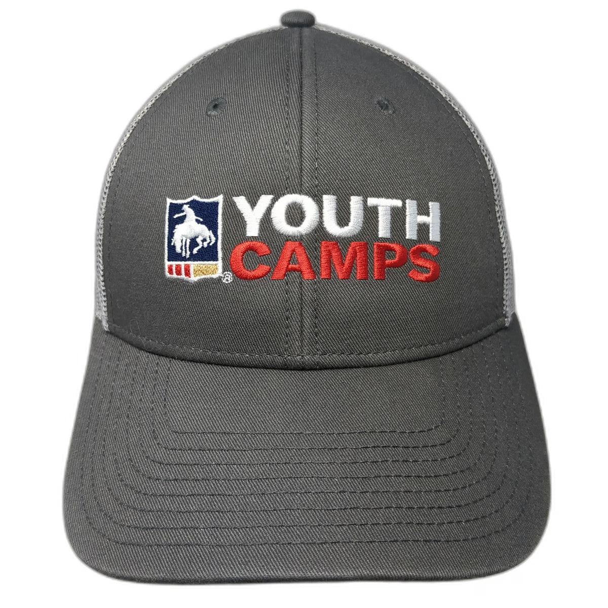 The Game Trucker Hat Gray One Size Mesh Snapback Rodeo Starts Here Youth Camps