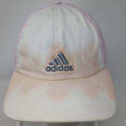 Adidas Baseball Cap White Pink Orange One Size Tie Dye Logo Slideback Cotton