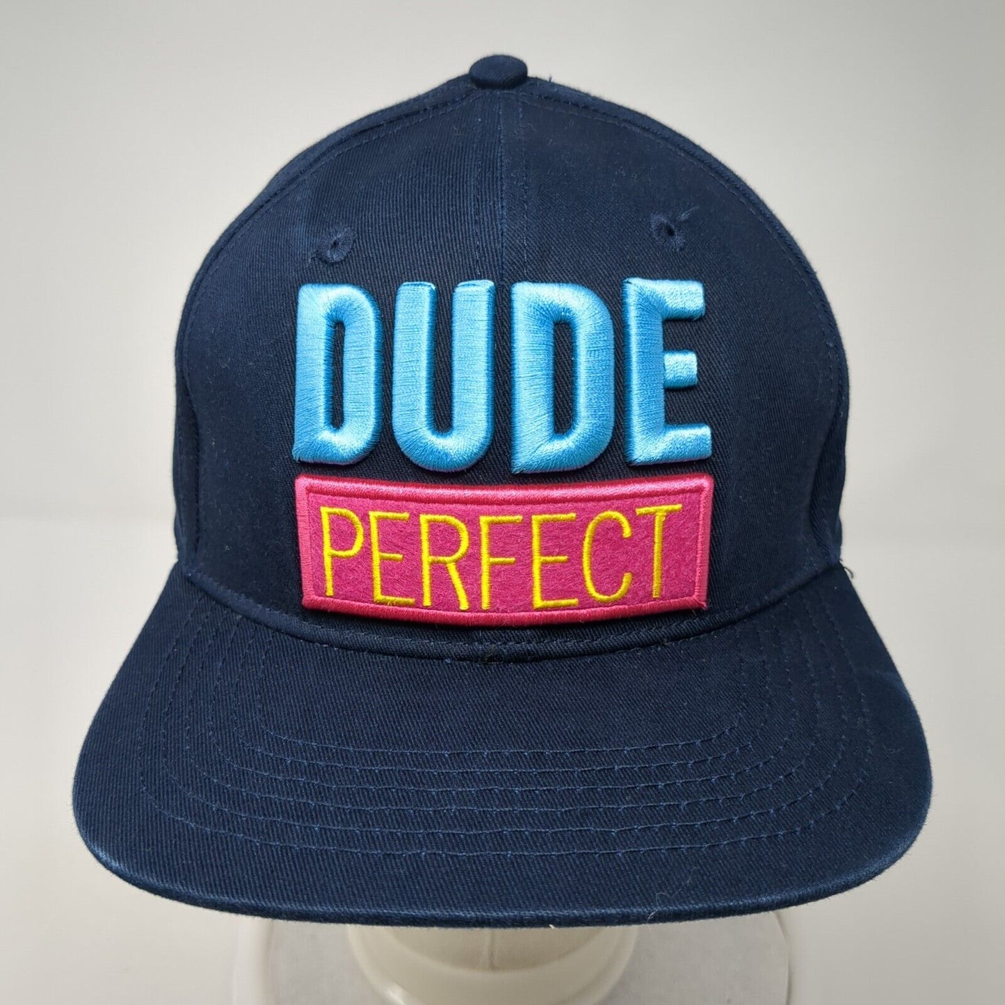 Dude Perfect Snapback Hat Blue One Size Adjustable Embroidered 6 Panel